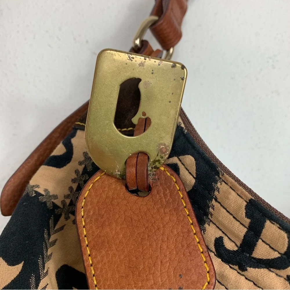 Dooney & Bourke Tan and Black Patterned Bag - Picture 8 of 16